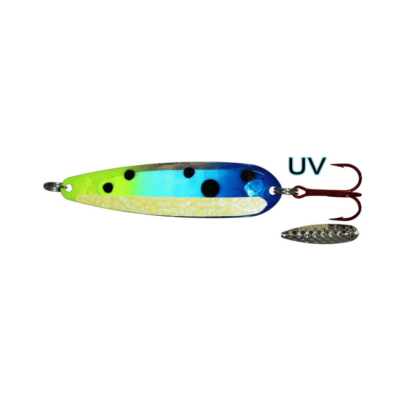 Load image into Gallery viewer, DREAMWEAVER TROLLING SPOONS Go Blue Frog Dreamweaver Spoon 3.75&quot;
