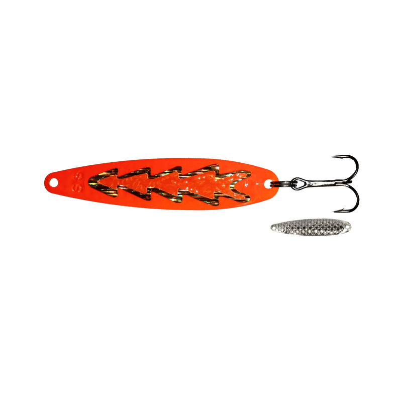 Load image into Gallery viewer, DREAMWEAVER TROLLING SPOONS Orange Gangster Dreamweaver Spoon 3.75&quot;
