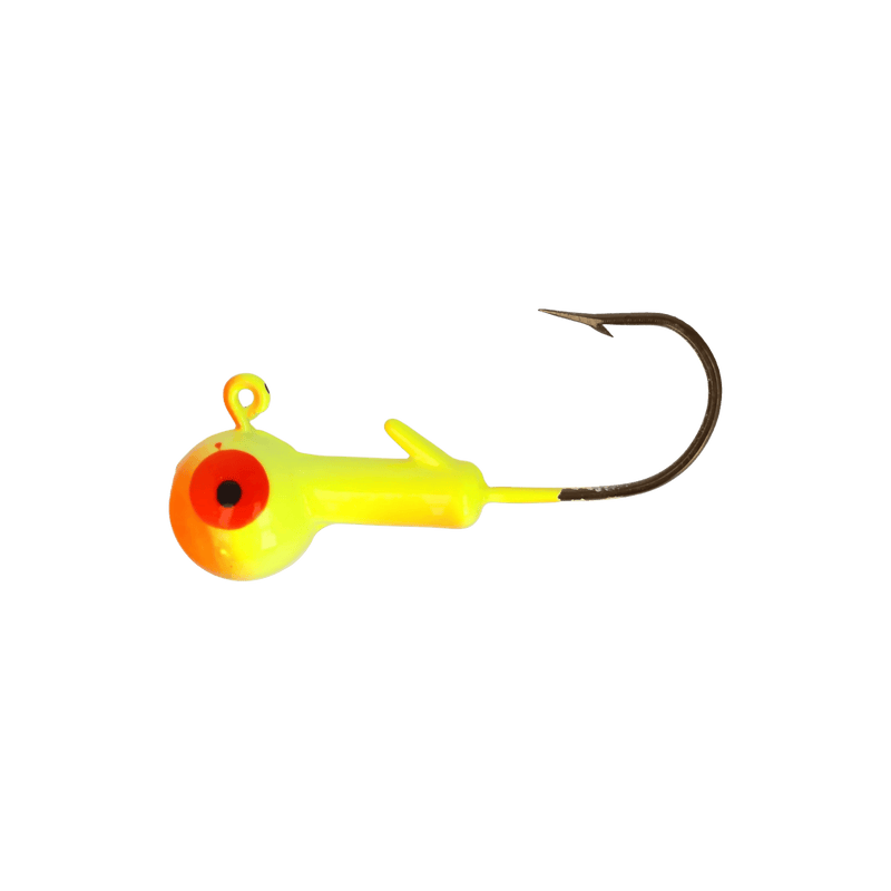 Load image into Gallery viewer, EAGLE CLAW WALLEYE/PERCH JIGS 1-4 / Chartreuse -Org Eagle Claw Ball Head Jig
