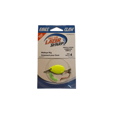 EAGLE CLAW WORM HARNESS 4 / Chartreuse Eagle Claw Lazer Sharp Walleye Rig