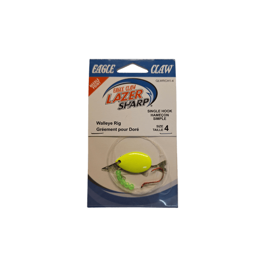 EAGLE CLAW WORM HARNESS 4 / Chartreuse Eagle Claw Lazer Sharp Walleye Rig