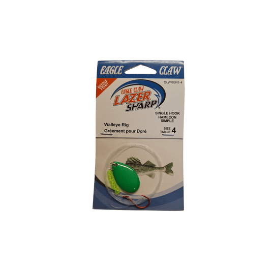 EAGLE CLAW WORM HARNESS 4 / Green Eagle Claw Lazer Sharp Walleye Rig