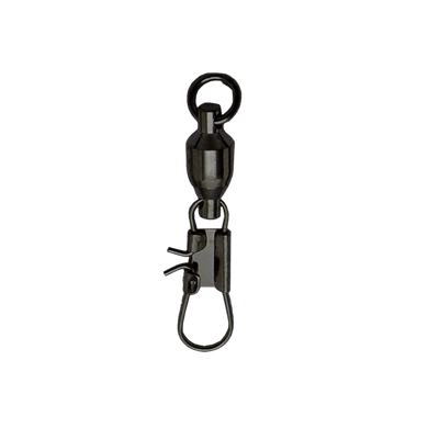 EMERY TERMINAL TACKLE Black Welded Ball Bearing Swivels with Interlock Snaps