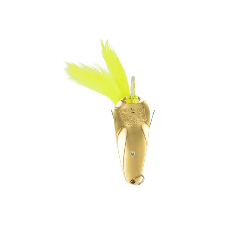 Load image into Gallery viewer, EPPINGER SALTWATER 1-2oz / Gold-Chartreuse Feather Dardevle Rex Spoon 1/2oz
