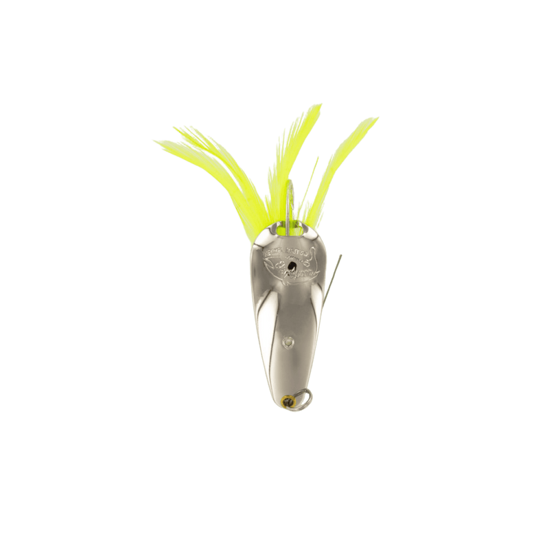 Load image into Gallery viewer, EPPINGER SALTWATER 1-2oz / Nickel-Chartreuse Feather Dardevle Rex Spoon 1/2oz
