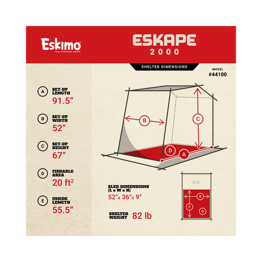 ESKIMO FLIP OVER SHELTERS Eskimo Eskape 2000 Ice Shelter