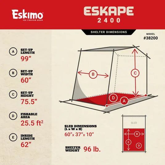ESKIMO FLIP OVER SHELTERS Eskimo Eskape 2400 Flip Over Ice Shelter
