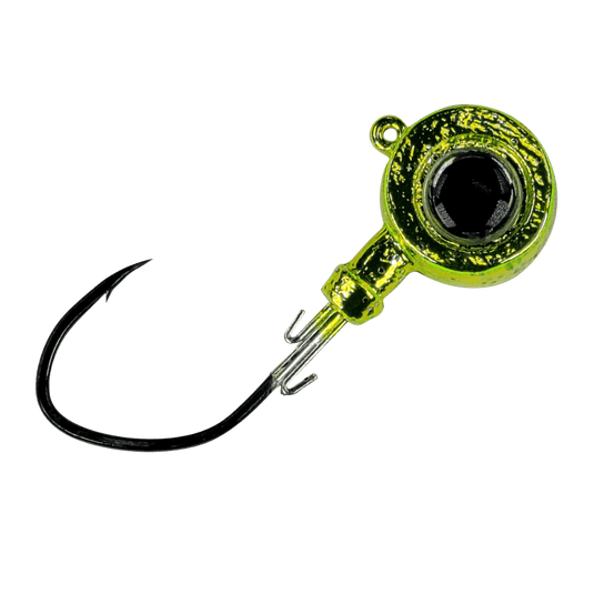 GAMAKATSU ALL JIGS 3-16 / Chrome Chartreuse Sparkle Gamakatsu Maxeye Jig Pill Head