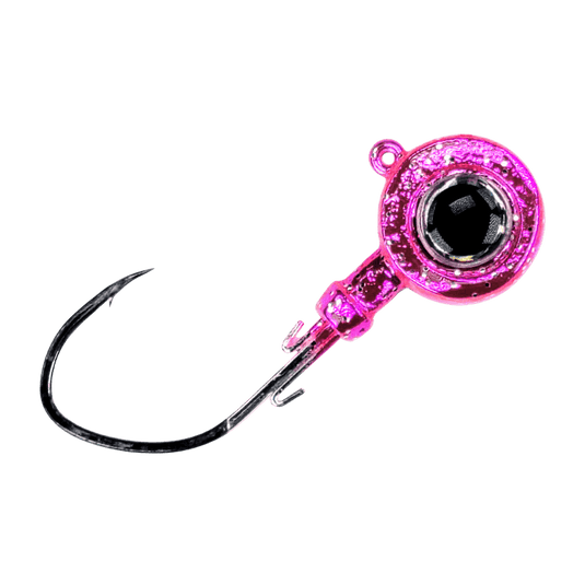 GAMAKATSU ALL JIGS 3-16 / Chrome Pink Sparkle Gamakatsu Maxeye Jig Pill Head