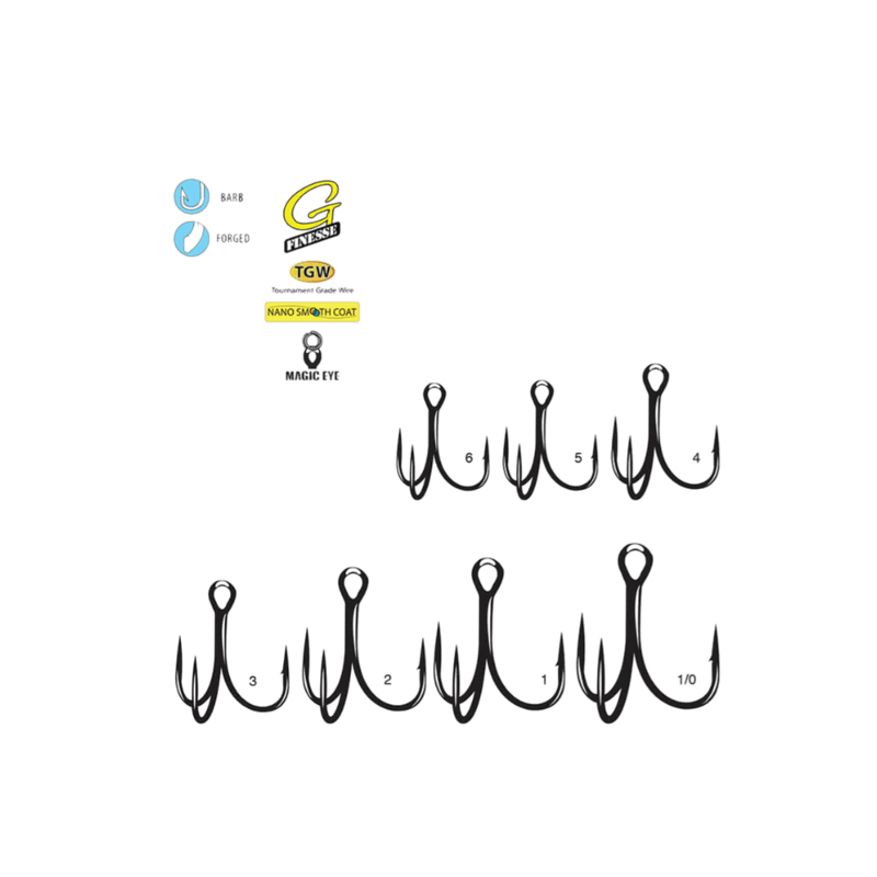 Load image into Gallery viewer, GAMAKATSU TREBLE HOOKS Gamakatsu G-Finesse Short Shank Treble Hook
