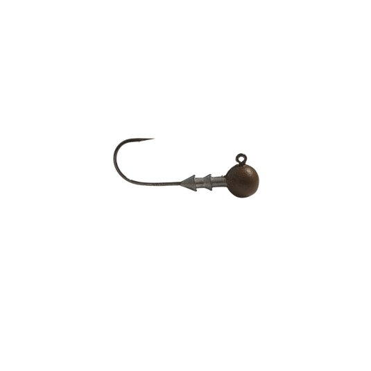 GREAT LAKES FINESSE STEALTH BALL JIG HEAD Matte Brown / 1-8 / 1-0 Great Lakes Finesse Stealth Ball Jig Head