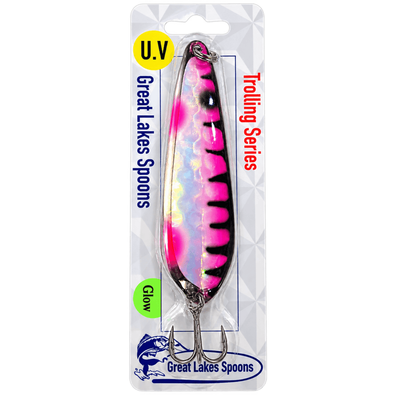 Load image into Gallery viewer, GREAT LAKES SPOON TROLLING SPOONS Purple UV Fish Great Lakes Spoon Magnum
