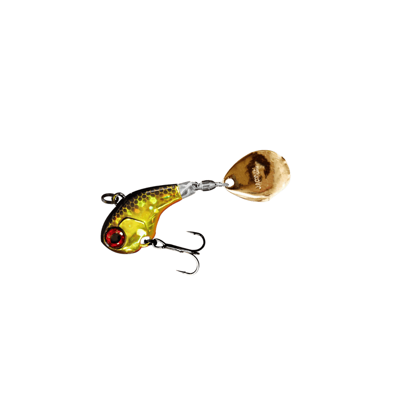 Load image into Gallery viewer, JACKALL BLADE BAIT 1-2 / HL Gold &amp; Black Jackall Derecoup Blade Spinner
