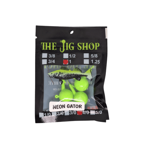 JIG SHOP ALL JIGS 1 OZ / Neon Gator The Jig Shop Classic Ball Head Jig