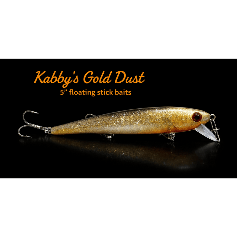 Load image into Gallery viewer, KABBY'S CUSTOM TROLLING BODYBAITS Gold Dust Kabby's 5" Floating Stick Bait
