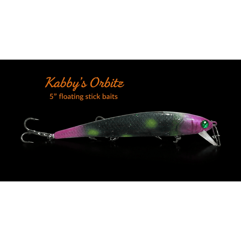 Load image into Gallery viewer, KABBY'S CUSTOM TROLLING BODYBAITS Orbitz Kabby's 5" Floating Stick Bait
