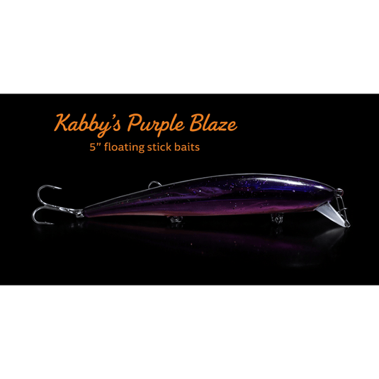 KABBY'S CUSTOM TROLLING BODYBAITS Purple Blaze Kabby's 5" Floating Stick Bait