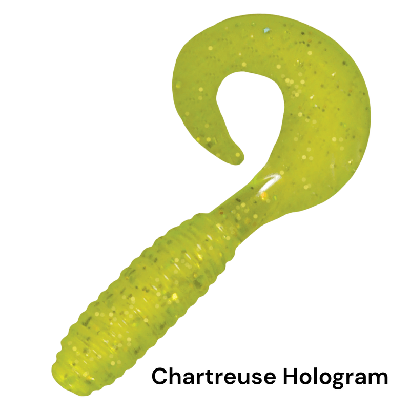 Load image into Gallery viewer, KALIN LUNKER GRUBS 3&quot; &amp;  5&quot; CHARTREUSE HOLOGRAM | FISHING WORLD | CANADA
