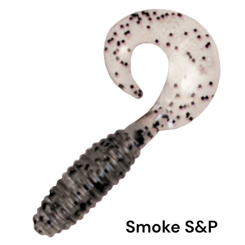 Load image into Gallery viewer, KALIN LUNKER GRUBS 3&quot; &amp;  5&quot; SMOKE S&amp;P | FISHING WORLD | CANADA
