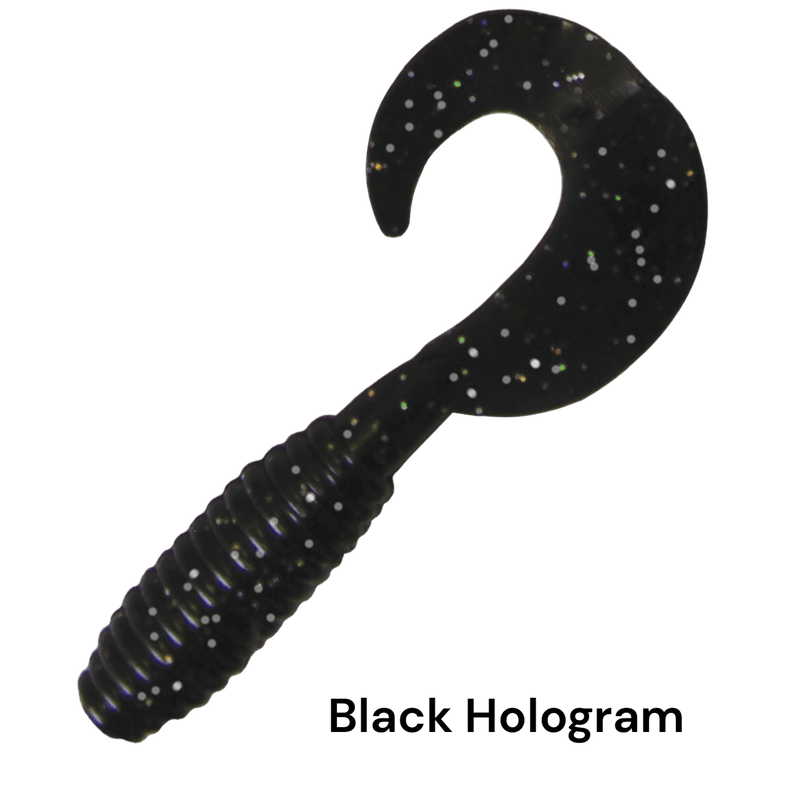 Load image into Gallery viewer, KALIN LUNKER GRUBS 3&quot; BLACK HOLOGRAM | FISHING WORLD | CANADA
