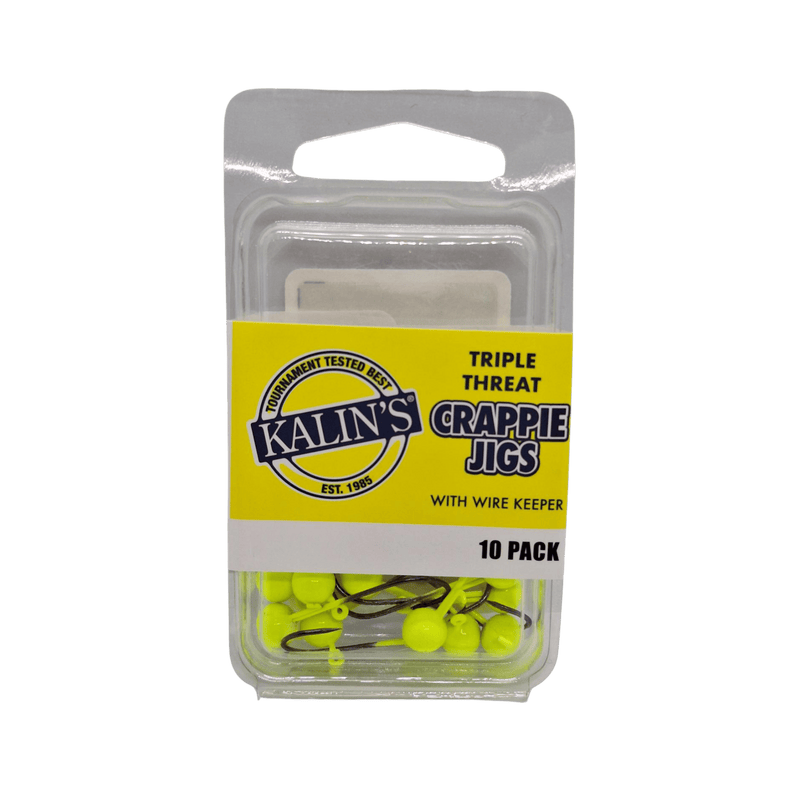 Load image into Gallery viewer, KALIN PANFISH 1-16 / Chartreuse Kalin's Triple Threat Wire Keeper Crappie Jig
