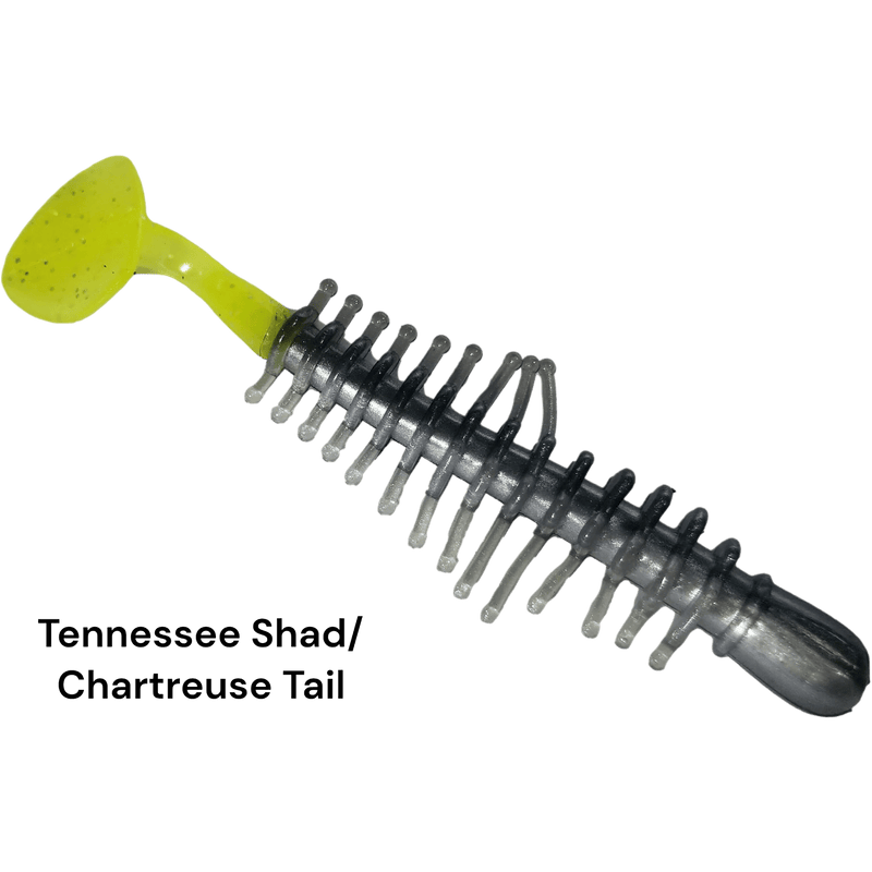 Load image into Gallery viewer, KALIN TICKLE SHAD 2.8&quot; &amp; 3.8&quot; TENNESSEE SHAD / CHARTREUSE TAIL | FISHING WORLD | CANADA
