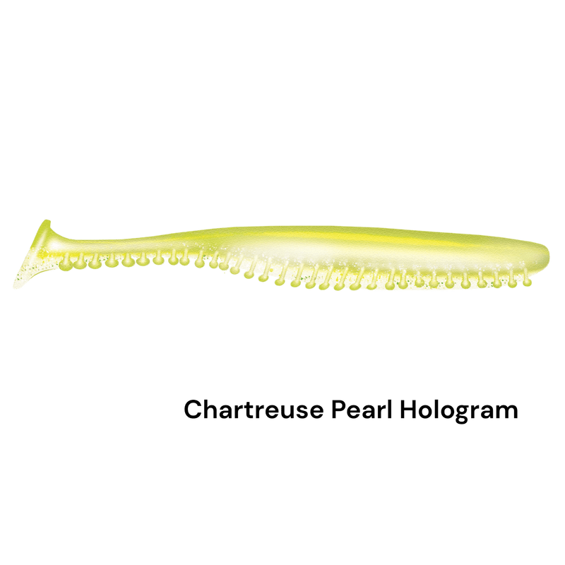 Load image into Gallery viewer, KALIN TICKLE TAIL 2.8&quot; &amp; 3.8&quot; CHARTREUSE PEARL HOLOGRAM | FISHING WORLD | CANADA
