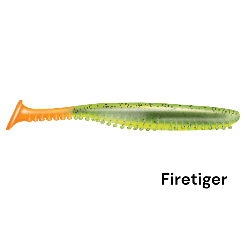 Load image into Gallery viewer, KALIN TICKLE TAIL 3.8&quot; FIRETIGER | FISHING WORLD | CANADA
