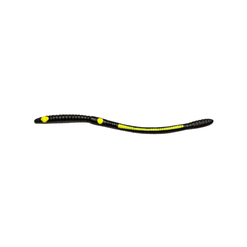 Load image into Gallery viewer, KELLY'S WORMS Black &amp; Yellow Kelly's Bass Worms Weedless Bass Crawler

