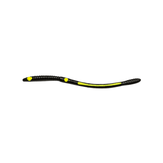 KELLY'S WORMS Black & Yellow Kelly's Bass Worms Weedless Bass Crawler