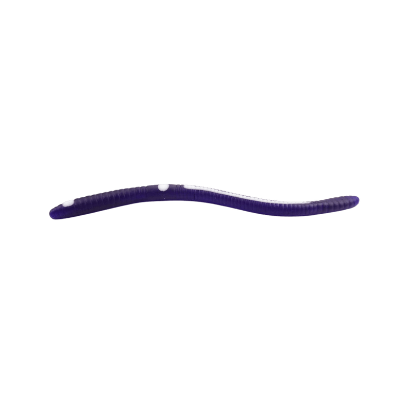 Load image into Gallery viewer, KELLY'S WORMS Purple &amp; White Kelly's Bass Worms Weedless Bass Crawler

