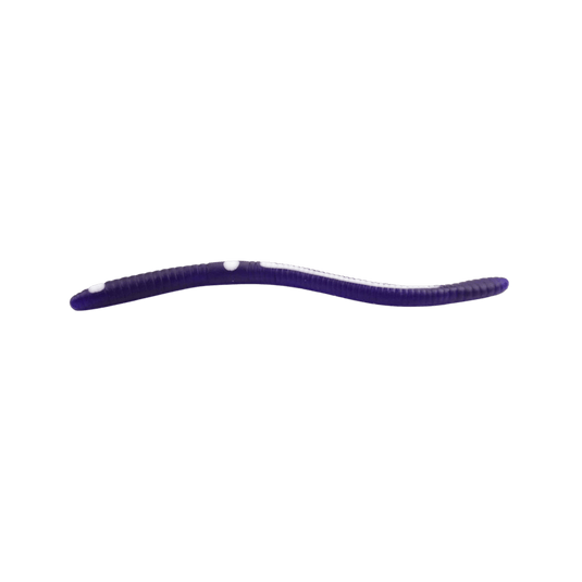 KELLY'S WORMS Purple & White Kelly's Bass Worms Weedless Bass Crawler