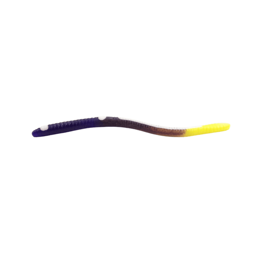 KELLY'S WORMS Purple Yellowtail Firetail Kelly's Bass Worms Weedless Bass Crawler