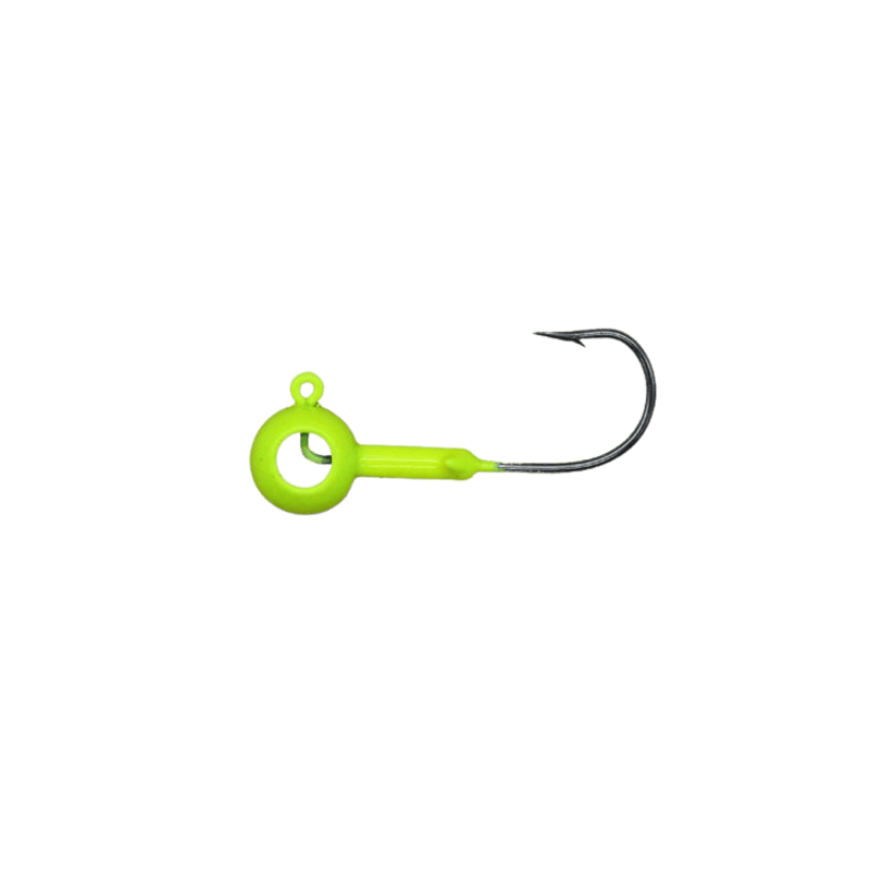 Load image into Gallery viewer, LELAND LURES PANFISH 1-16 / Chartreuse Eye Hole Round Head Jig

