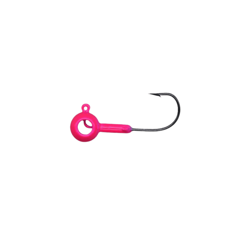 Load image into Gallery viewer, LELAND LURES PANFISH 1-16 / Pink Eye Hole Round Head Jig
