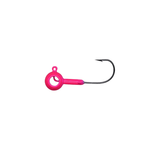 LELAND LURES PANFISH 1-16 / Pink Eye Hole Round Head Jig