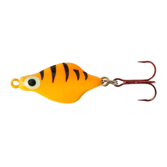 LINDY ICE SPOONS 1-8 / Orange Tiger Glo Lindy Rattl'n Flyer Spoon