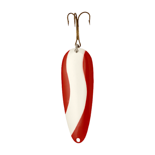 LUCKY STRIKE CASTING SPOONS 3" / Nickel Red & Wht Lucky Strike Devil Bait Spoon