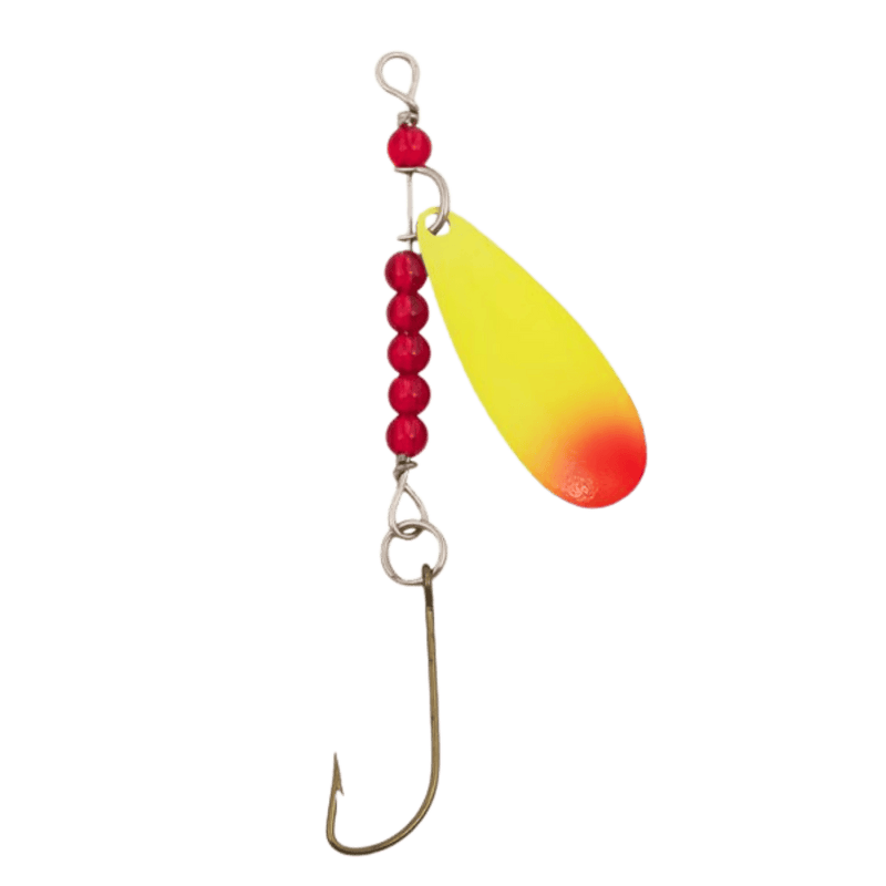 Load image into Gallery viewer, LUCKY STRIKE SPINNERS 1.5" / Nickel Yellow Flash Lucky Strike Victor Spoon Spinner
