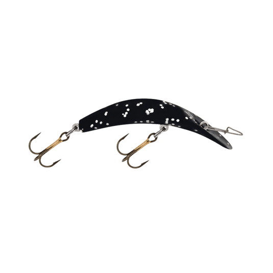 LUHR-JENSEN CRANKBAIT 9X / MJ Black Holographic Glitter Luhr Jensen Kwikfish (Non-Rattle)