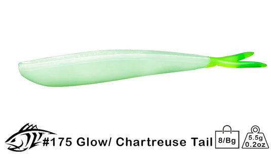 LUNKER CITY Uncategorised 4" / Glow Chart Tail LunkerCity Fin-S Fish