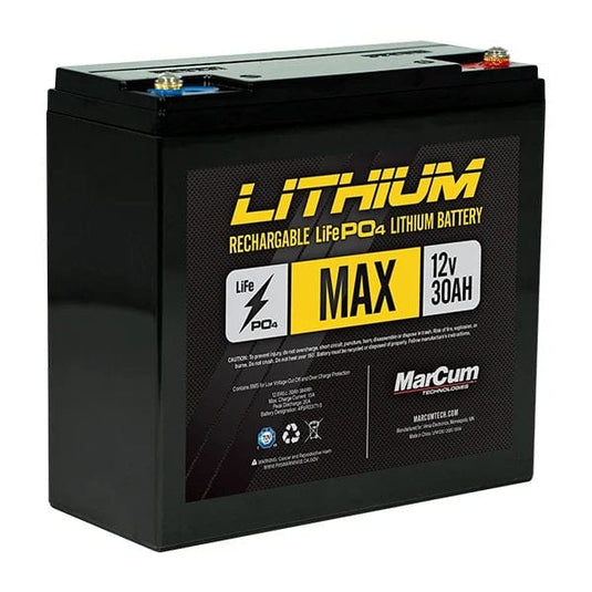 MARCUM MAX LITH BATT KIT Marcum Max Lithium Battery 12v 30ah