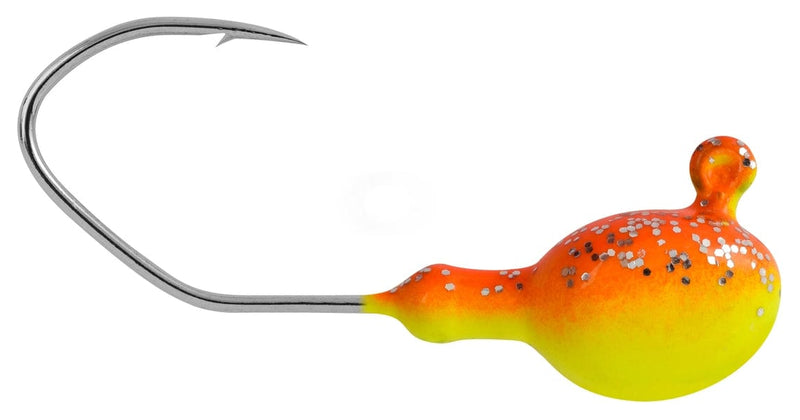 Load image into Gallery viewer, MATZUO WALLEYE/PERCH JIGS 1-4 / Chartreuse Orange Matzuo Cutter Sickle Jig Head
