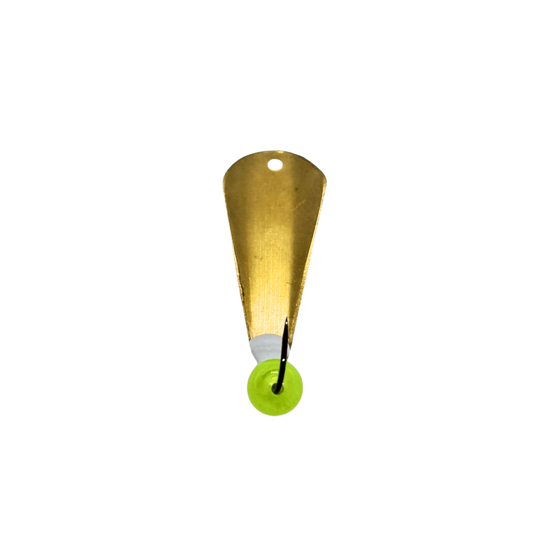 Load image into Gallery viewer, MCGATHYS HOOKS LLC ICE SPOONS Clear Chartreuse-Brass McGathy's Hooks Slab Grabber Round Cut 2" 8mm Bead

