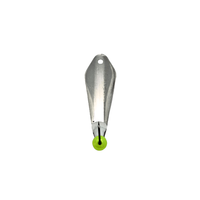 Load image into Gallery viewer, MCGATHYS HOOKS LLC ICE SPOONS Clear Chartreuse McGathy's Hooks Slab Grabber Diamond Cut 2" 6mm Bead
