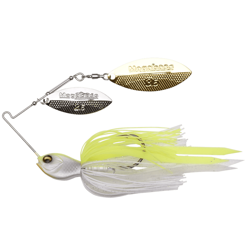 Load image into Gallery viewer, MEGABASS SPINNERBAIT/BUZZBAIT 1-2 / White Chartreuse Megabass SV-3 Double Willow Spinnerbait
