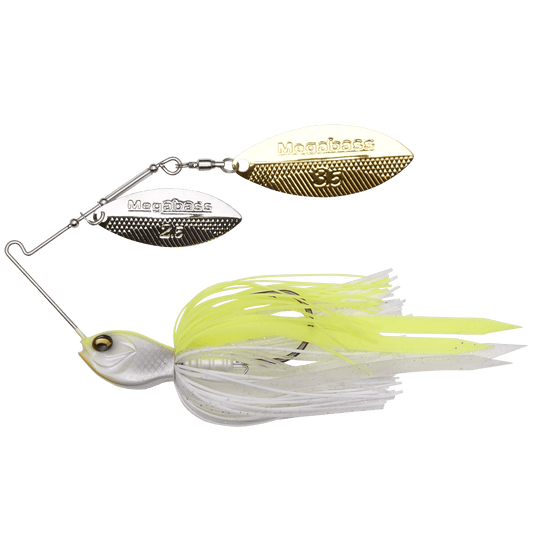 MEGABASS SPINNERBAIT/BUZZBAIT 1-2 / White Chartreuse Megabass SV-3 Double Willow Spinnerbait