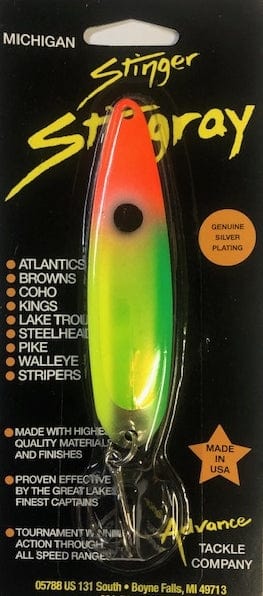 Load image into Gallery viewer, MICHIGAN STINGER TROLLING SPOONS Mixed Veggie Yellow  UV Michigan Stringer Stingray Spoon

