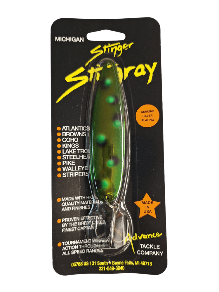 Load image into Gallery viewer, MICHIGAN STINGER TROLLING SPOONS Nuclear Green Michigan Stinger Stingray Spoon
