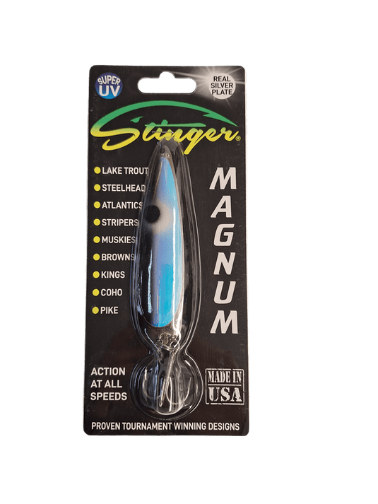 MICHIGAN STINGER TROLLING SPOONS UV Black Tux Michigan Stringer Magnum Spoon